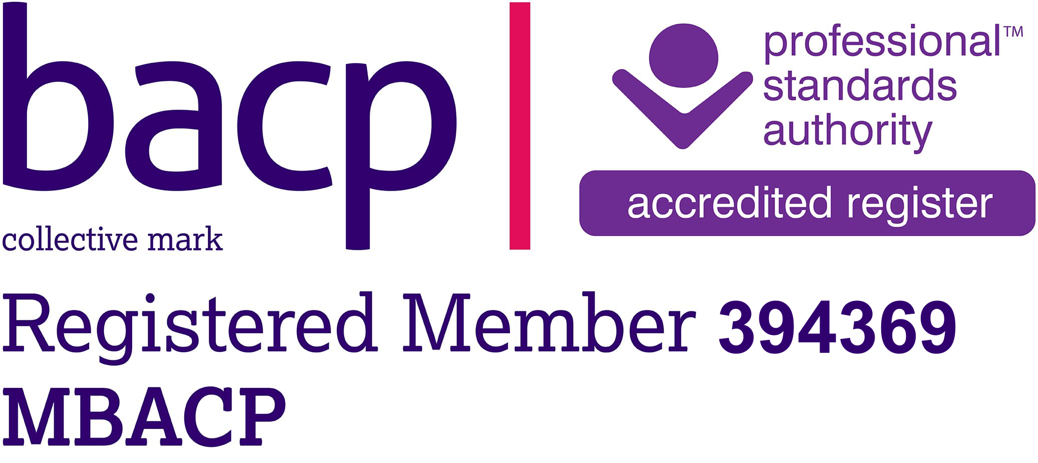 BACP Registered Member 394369 (MBACP), Professional Standards Authority accredited register