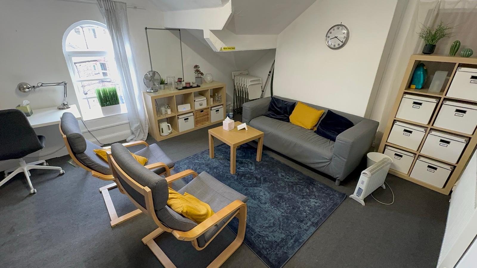 Jamie's counselling room at Trafalgar House, Chorlton